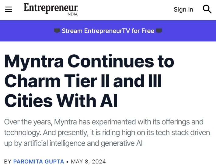 Myntra强化AI购物功能研发 拓宽印度市场